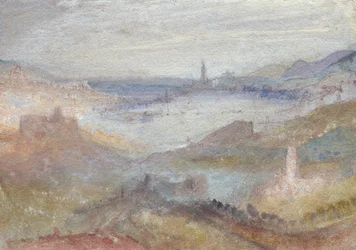 Vista extensa de un lago
